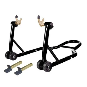 BIG RED Motorcycle Stand Adjustable Sport Bike Front,Rear Wheel Lift,BLACK - Picture 1 of 7