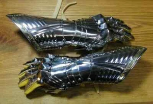 Antique Finger Gauntlets Armor Gloves 18GA Steel Medieval Late Gothic Knight - Picture 1 of 3