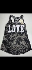 Canotta Reflex bianca e nera tinta con cravatta taglia small con stampa love  - Foto 1 di 3
