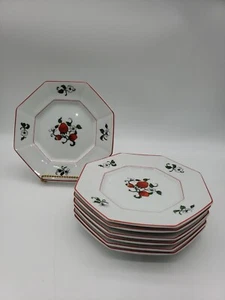 7 Salad Plate Fitz & Floyd China Fraise de Bois Pattern Strawberries 7⅝" - Picture 1 of 7