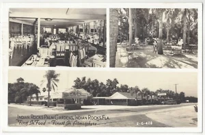 Indian Rocks, Florida 1950 - FOTO REAL restaurante Roadside - postal vintage - Imagen 1 de 2
