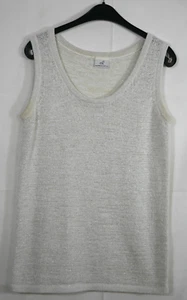 PETER HAHN - EMILIA LAY Pullover Pulli Weiß Glitzer Ärmellos Sommer Größe 40/42 - Bild 1 von 7