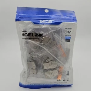 VCELink RJ45 Cat8 Jack clé à main blindée, pack de 5, 40 Gbps, 180 degrés, sans outil - Photo 1/7