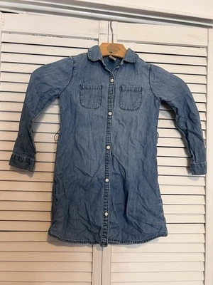 OSHKOSH B’GOSH Girls Kids Dress Size 6 / 6X Tshirt Shirt Dress Long Sleeve Denim - Image 1 of 4