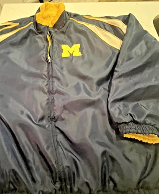 Chaqueta Michigan Wolverines NCAA Abrigo de Fútbol Universitario Reversible Polar Para Hombres 3XL Foto 1 de 4