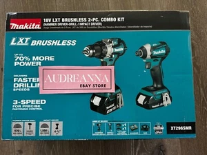 Makita XT296SMR 18V LXT Hammer Drill Driver & Impact Driver Kit (2 Ah/4 Ah) New - Picture 1 of 3