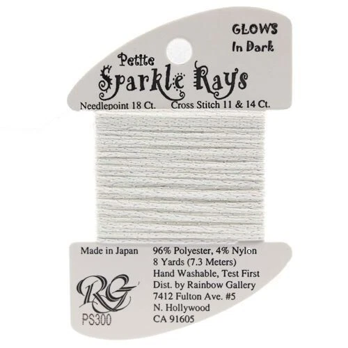 Rainbow Gallery Petite Sparkle Rays Glow in the Dark White Thread Needlepoint - Image 1 of 1