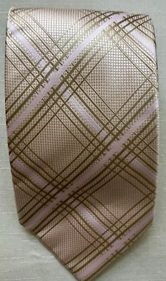 Corbata para hombre Steven Land rosa a rayas texturizada 100 % seda clásica 3,5" x 58,5" Foto 1 de 4