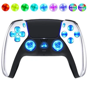 Cromo Plateado Silencioso Modz Botón de Iluminación LED Controlador Personalizado Inalámbrico para PS5 - Imagen 1 de 2