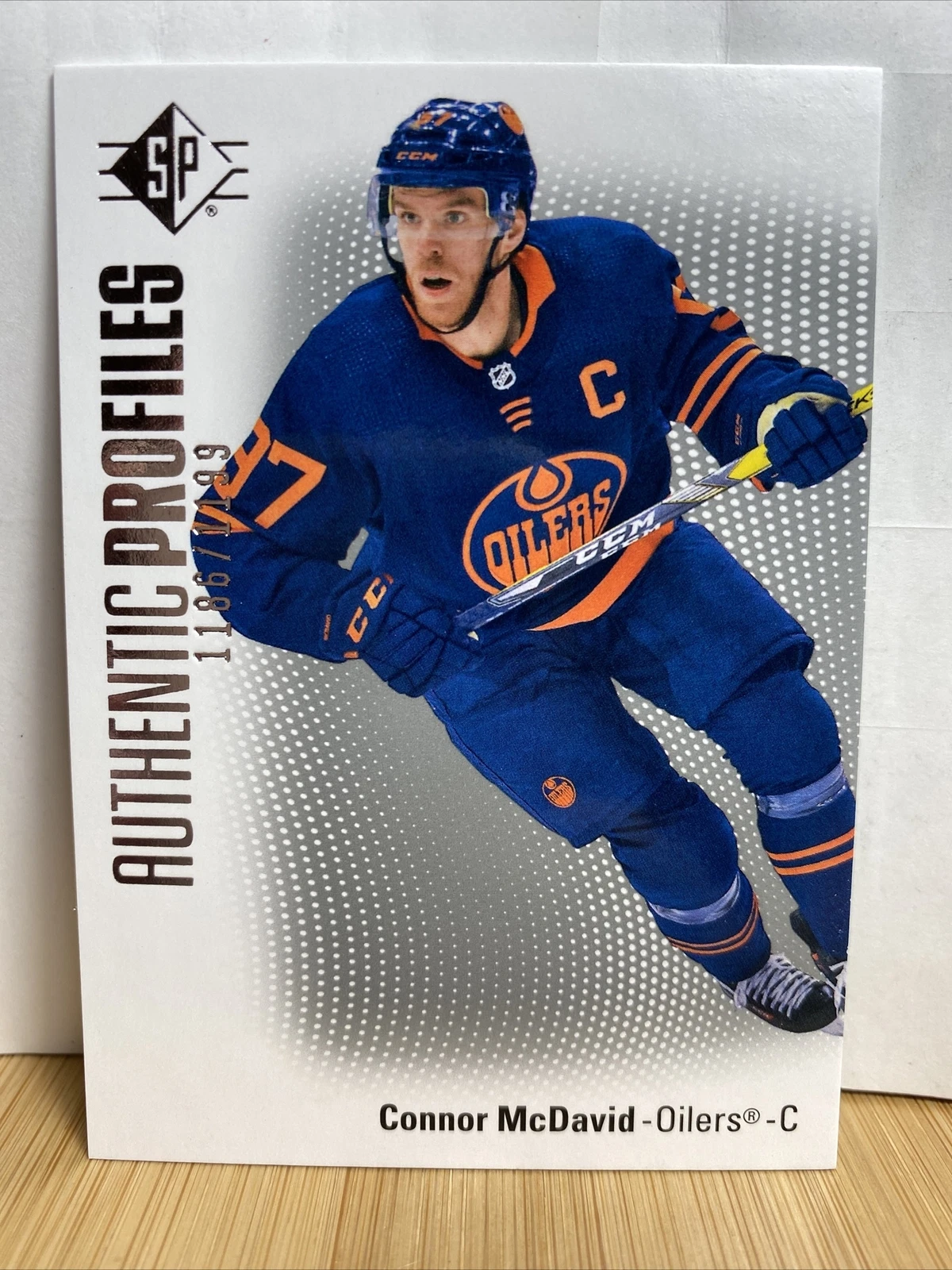 2021-22 SP Hockey Connor McDavid Authentic Profiles Card Rare /1199