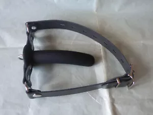LARGE Devil's Finger silicone bdsm penis ball gag real leather locking strap #4 - Picture 1 of 3