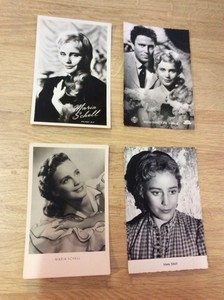 Maria Schell - 4 Old Star Postcards