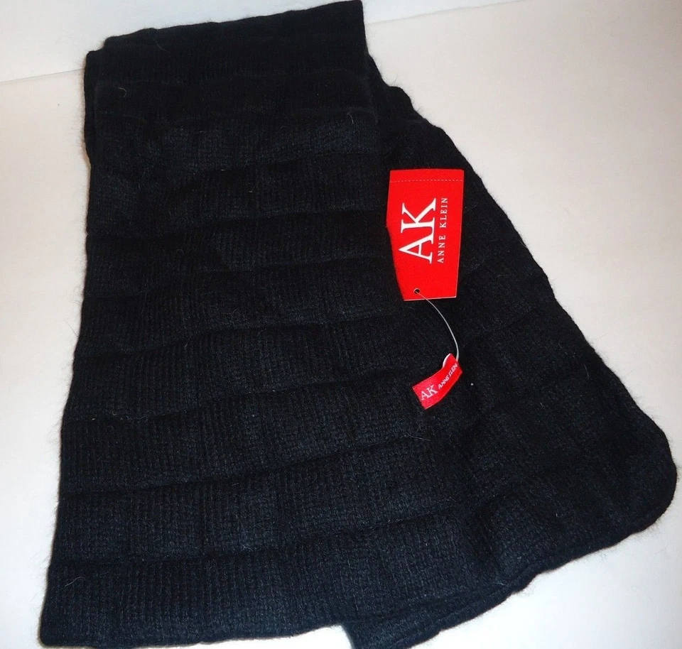 Cachecol feminino longo acolchoado preto Anne Klein, O/S - Imagem 1 de 2