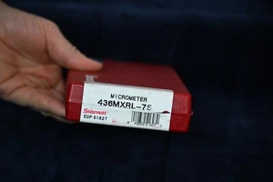 Starrett Outside Micrometer 436MXRL-75 in Case Carbide faces EDP51627 - Picture 1 of 2