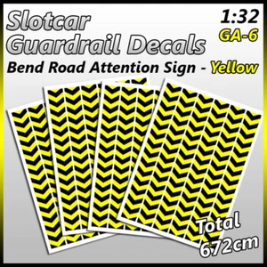 Slotcar Paisaje Accesorios Curva Carretera Atención Letrero “Negro-Amarillo” Temático - Imagen 1 de 7