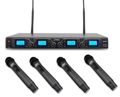 Pro UHF 4 Handheld Mic Wireless Microphone System for Church Stage Vocal Singing - Image 1 of 4