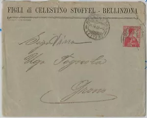 SUIZA - Cubierta de papelería postal privada a ITALIA 1909 PUBLICIDAD Gasolina - Imagen 1 de 1