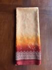 Boho Indian Scarf Orange Red Ombre Sheer 75 X 42”