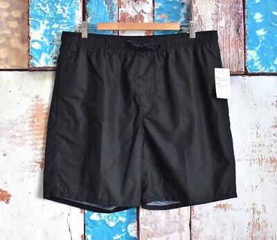 Bañador para hombre Old Navy liso 7" entrepierna cordón GRANDE negro NUEVO Foto 1 de 4