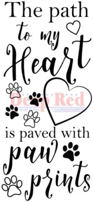 Deep Red Stamps Paw Path Rubber Cling Stamp - Image 1 of 3