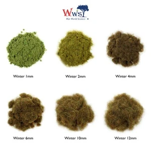 Static Grass Flock 2, 4, 6mm Winter CHOOSE LENGTH & SIZE Model Scenery Material - Picture 1 of 69