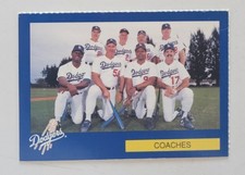 1995 Los Angeles Dodgers DARE Stadium Promo Baseball Card Tommy Lasorda Coaches