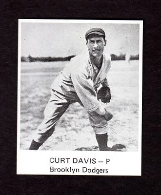#21 CURT DAVIS, Dodgers ~ 1942 Play Ball EE. UU. | 1976 HRT/RES tarjeta conmemorativa Foto 1 de 2