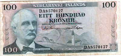 Europe, Iceland: 100 Kronur 1957 - Image 1 of 2