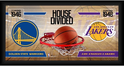 Golden State Warriors vs Los Angeles Lakers Framed 10x20 House Cover