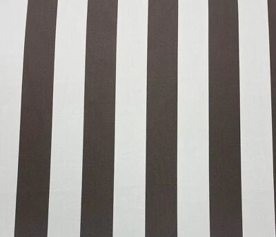 OUTDURA KINZIE BROWN WHITE CANVAS STRIPE OUTDOOR FABRIC SAMPLE 2" X 4" - Image 1 of 4
