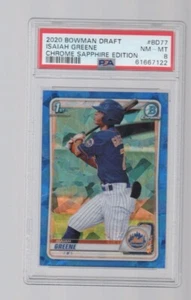 ISAIAH GREENE 2020 BOWMAN CHROME DRAFT SAPPHIRE ROOKIE CARD #BD-77 PSA 8 - Picture 1 of 1