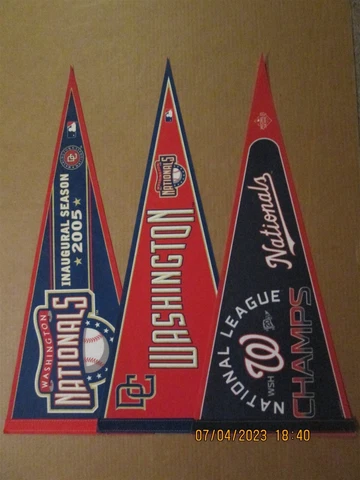 MLB Washington Nationals 2005 Inaugural Season & 2005 & 2019 Logo Pennants Cover