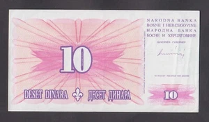 BOSNIA HERZEGOVINA 10 Dinara 1994 XF+ P41a 🙂 - Imagen 1 de 2