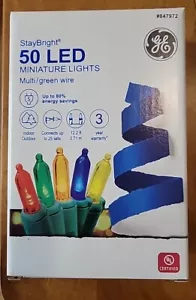 GE StayBright 50 Stück 12,2 Fuß mehrfarbige LED Plug-In Weihnachtsschnur Lichter - Bild 1 von 3