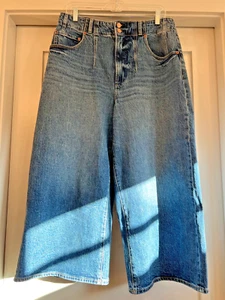 Anthropologie Pistola Jeans Cropped Wide Leg Womens Size 31 - Picture 1 of 5
