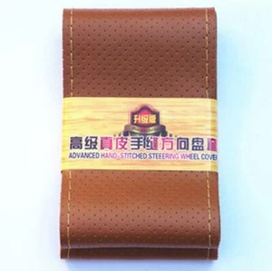 DIY Genuine Leather Auto Car Steering Wheel Cover Case Needles Thread 36-40 - Picture 1 of 8