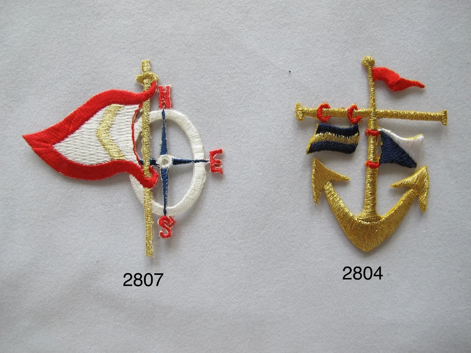 Marine Compass,Flag,Anchor & Mast Embroidery Iron On Appliques Patch - Image 1 of 1