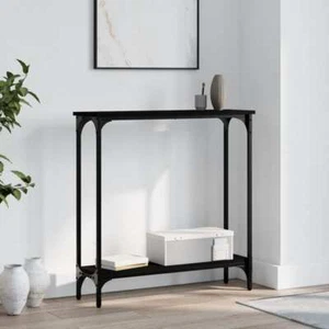 vidaXL Console Table Black 75x22.5x75 cm Engineered Wood - Picture 1 of 10