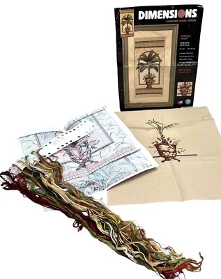 Dimensions Counted Cross Stitch Stately Palm Kit 35086 Partially Started - Image 1 of 4