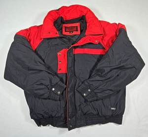 Vtg 90's Pacific Trail Ski Stuff Red & Black Goose Down Puffer Jacket - Size XL - Picture 1 of 10