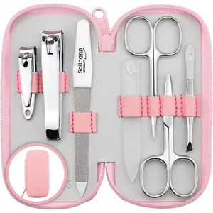 Maniküre Set Solingen in Leder Etui rosa - Made in Germany Solingen 7-teilig - Bild 1 von 8