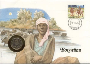 toller Briefumschlag BOTSWANA Münze 10 Theben 1984 NEU NEW UNC Briefmarke - Bild 1 von 1