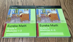2 EUREKA MATH KINDERGARTEN / SUCCEED / MODULES 1-3 & 4-6 STUDENT WORKBOOKS / NEW - Picture 1 of 9