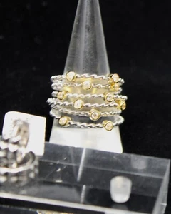 Set Ring Gr.8 Ohrringe Silber 925 italienisches Design - Bild 1 von 2