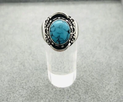 925/- Silberring mit Türkis, Gr.61, Damen, Top Zustand - Bild 1 von 2