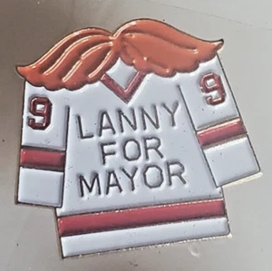 Lanny For Mayor #9 Jersey Moustache Pin - Picture 1 of 1