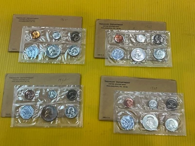 Lot of 4 Early Silver Proof Sets 1962 1963 US Mint 90% E155 - Image 1 of 4