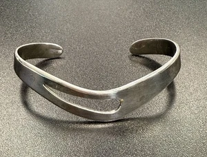 Vintage 925 Silver MEXICO Taxco Open Work Cutout Cuff Bracelet 16.2g - Picture 1 of 7