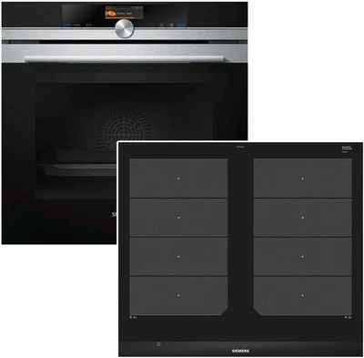 SIEMENS Backofen SET Pyrolyse Vollauszug + SIEMENS Induktionskochfeld Flexzonen