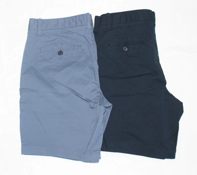 (2) ORIGINAL PENGUIN Cotton Chino Shorts Men's 31 Small Navy Blue Flat SLIM - Image 1 of 4